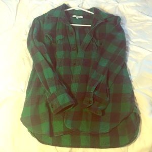 Madewell green and black flannel